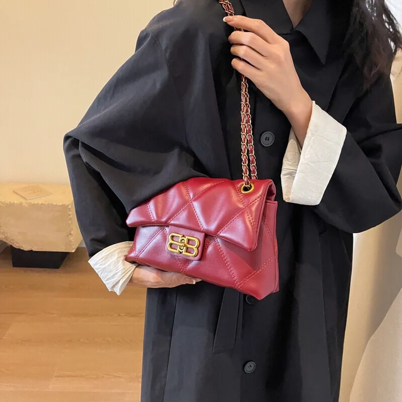 Chanel-Inspired Quilted Crossbody Bag | Large Capacity Chain Strap Shoulder Bag - 1