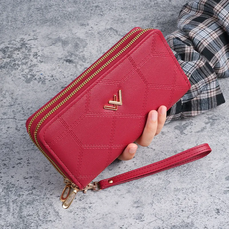 Long Wallets for Women, Slim Card Holder Phone Purse with Large Capacity - 1