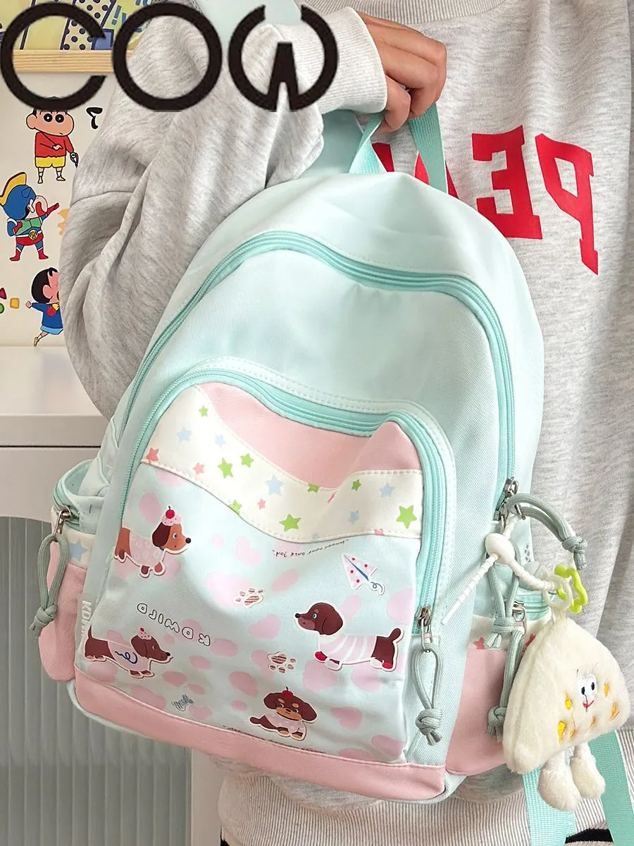 Cute Korean School Backpack for Girls - Stylish Nylon Rucksack for College - 5