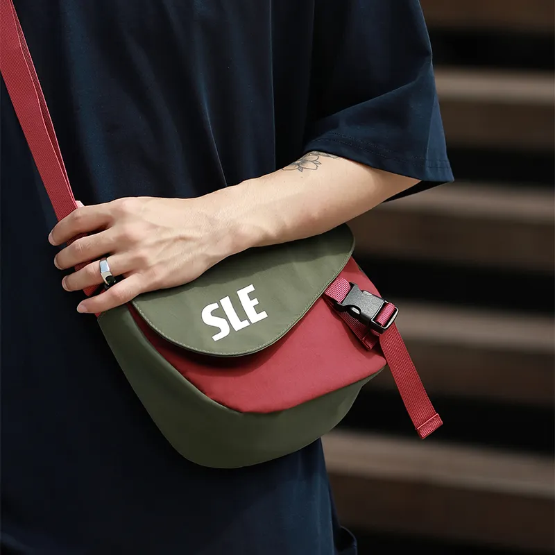 Men's Messenger Bag with Unique Design, Nylon Crossbody Sling Backpack - 1