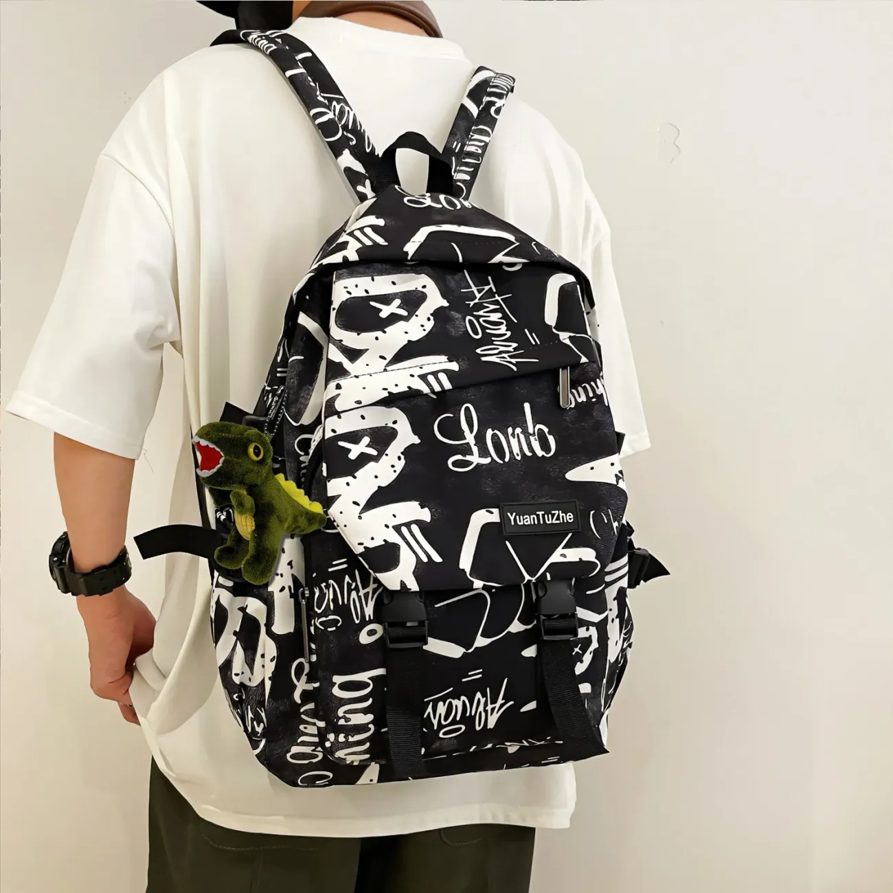 Graffiti Backpack for Men, Laptop Daypack for College High School Students - 1