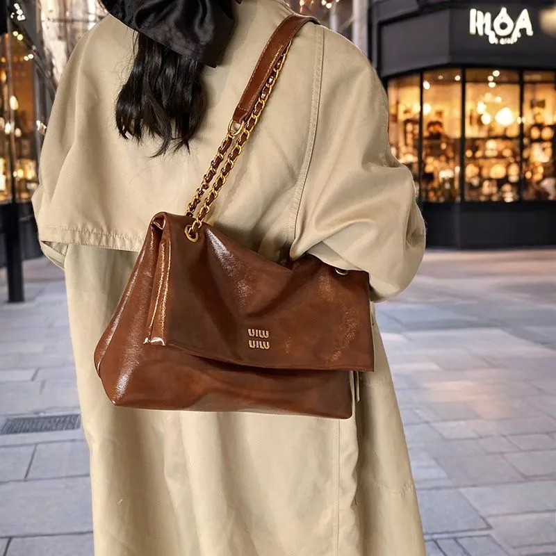 2025 Trendy PU Tote Bag with Flap Closure, Shoulder Crossbody Bag for Women - 3