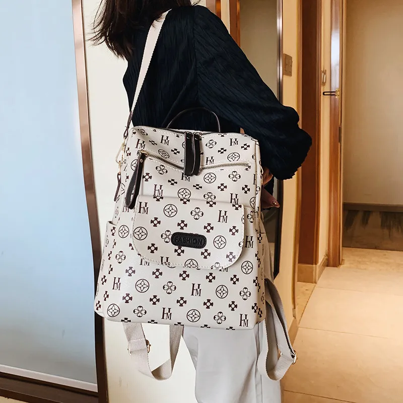 Women's Backpack 2025 Fashion Soft Leather Rucksack Large Capacity - 3