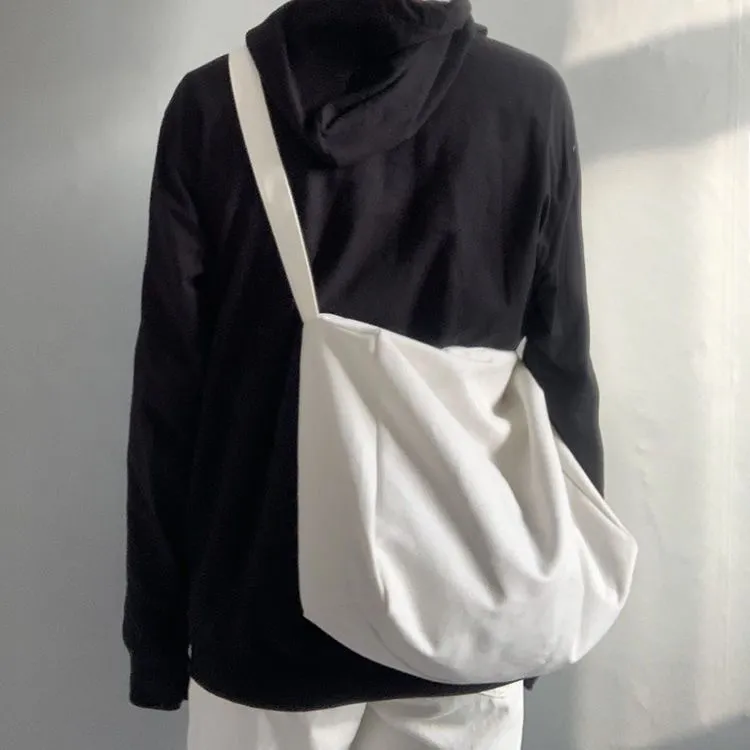Slouchy Canvas Crossbody Bag Large Capacity Unisex College Book Tote - 1