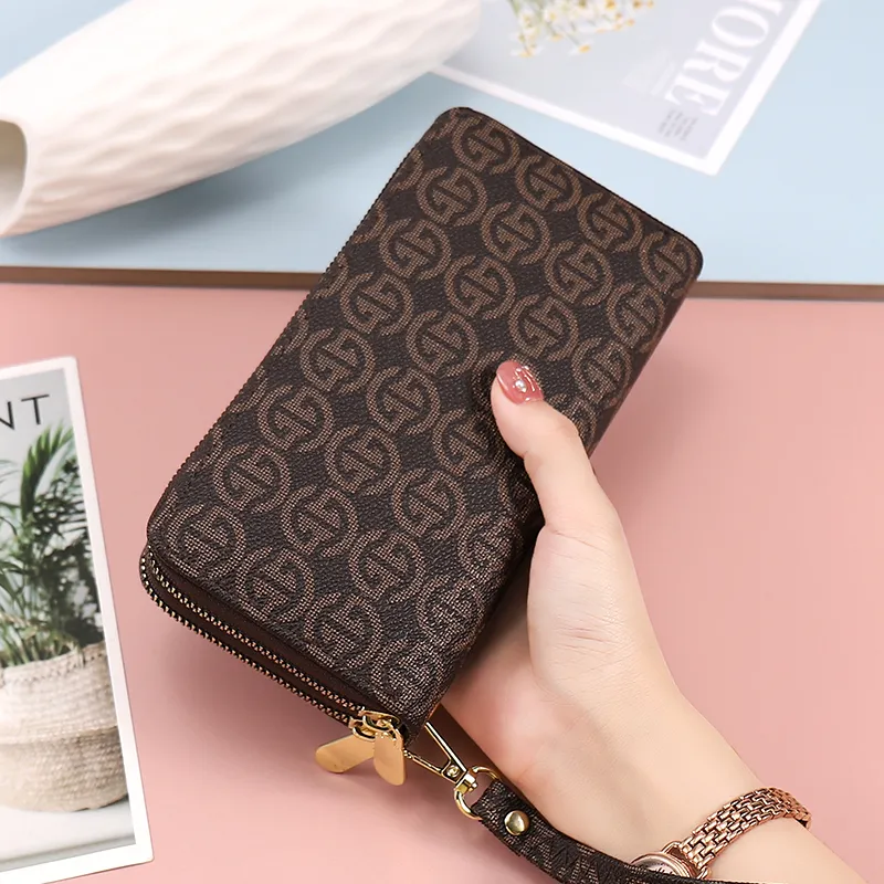 Women's Wallets 2025 Large Capacity Double Zipper Long Wallet for Big Phones - 4