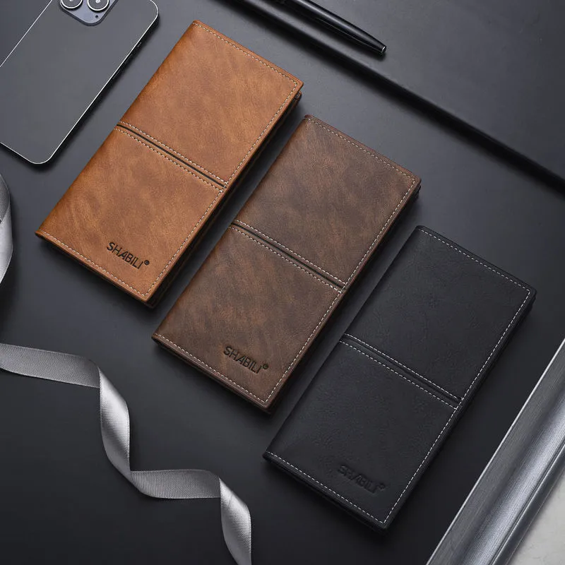 2025 Men's Long Wallet Ins Style Luxury Business Leather Card Holder - 1