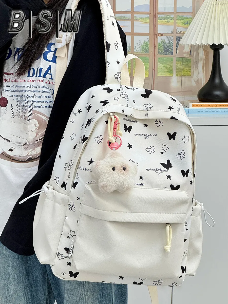 Cute Ombre Backpack for Girls, Large Capacity School Bag, Pastel Aesthetic - 1