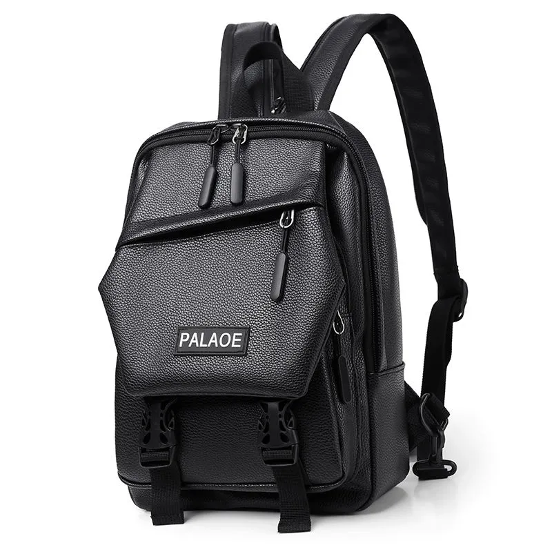 Small Backpack for Men, Multi-functional PU Leather Sling Bag, Tablet iPad Bag - 1