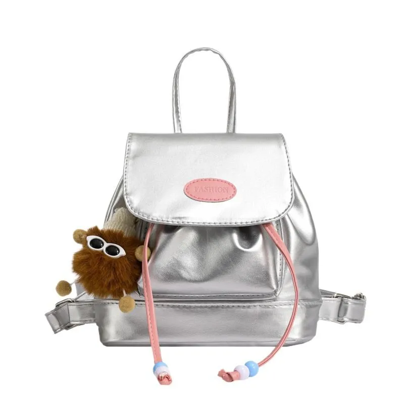 Stylish Shoulder Bag 2025 Retro Splicing PU Crossbody Backpack - 5