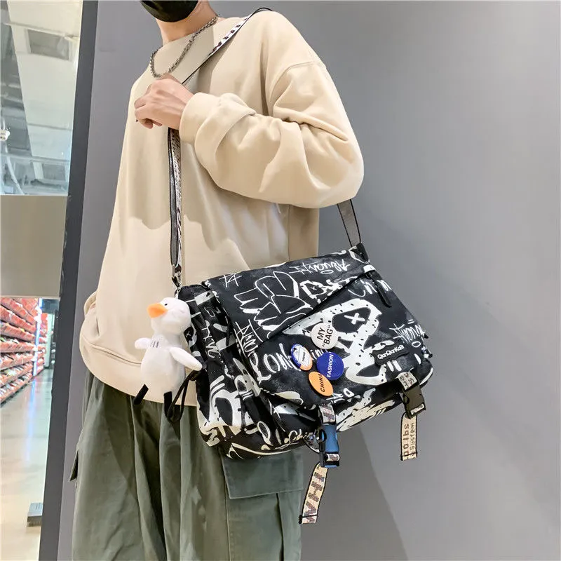 Men's Crossbody Bag Large Capacity Canvas Messenger Bag for Daily Use - 1