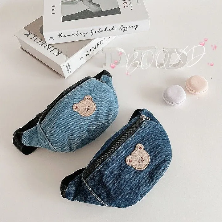 Kids Waist Bag with Cute Bear Design, Mini Crossbody Pack for Boys & Girls - 1