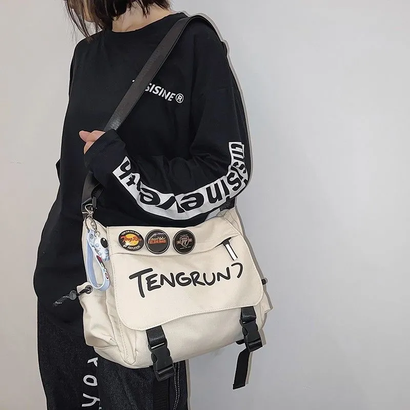 Men's Canvas Shoulder Bag 2025 Large Capacity Student School Bag - 3