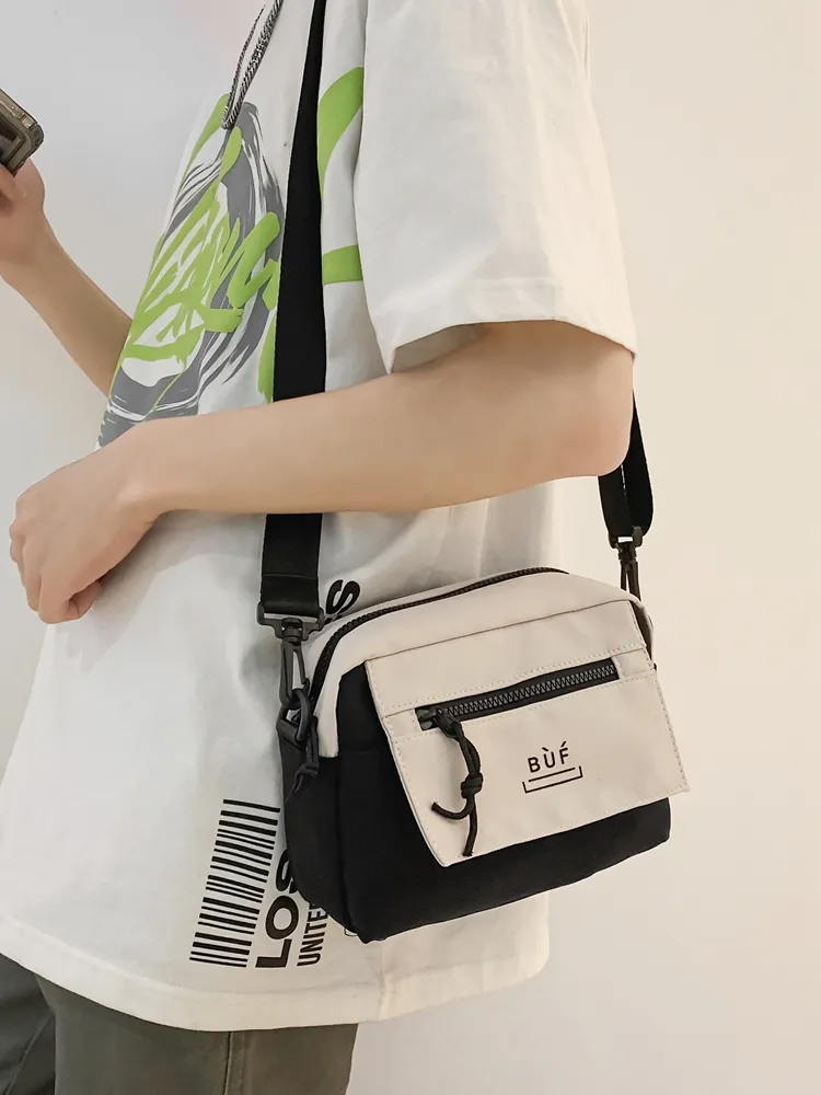 Men's Crossbody Bag PU Small Square Shoulder Bag for Phone Ins Style - 5