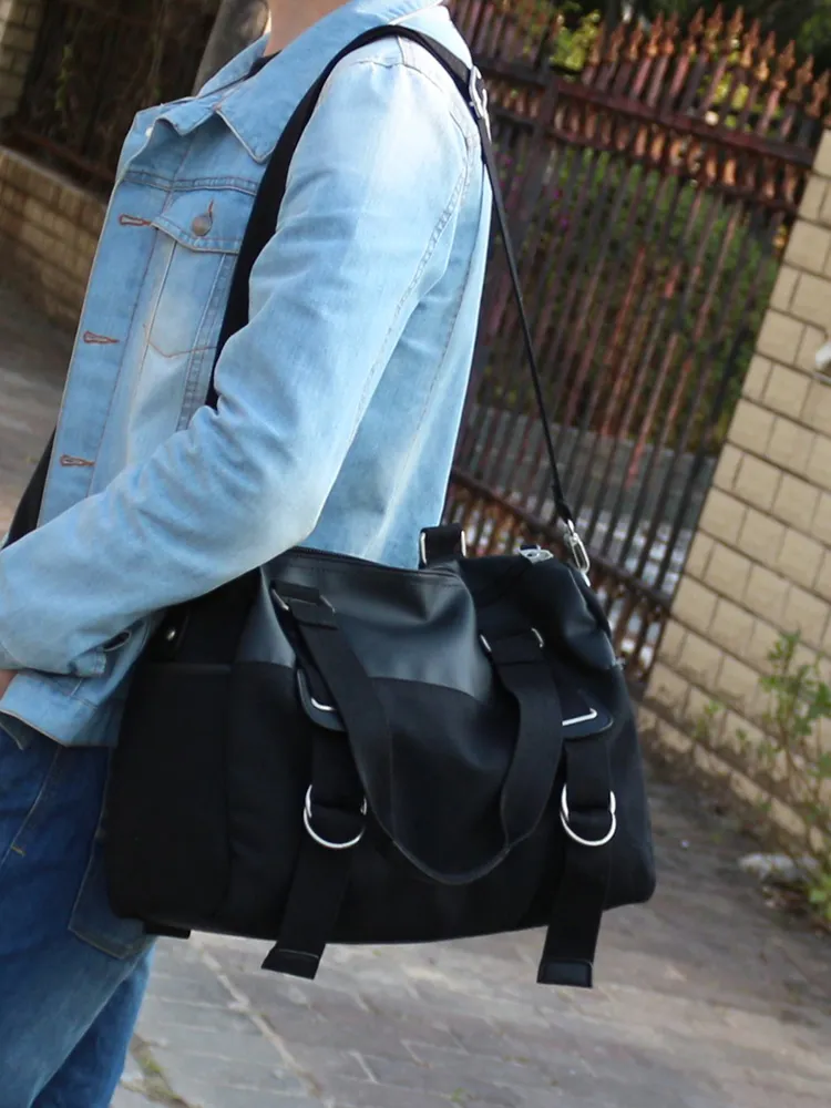 Men's Canvas Messenger Bag Large Capacity Crossbody Shoulder Bag - 2