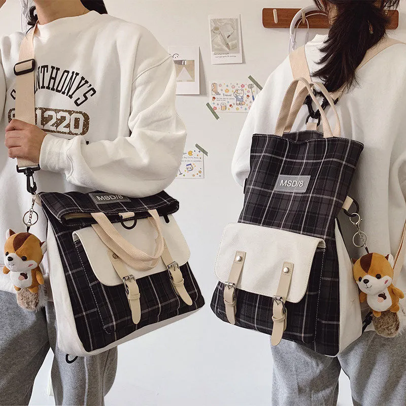 Canvas Tote Bag for Women, Large Capacity Crossbody Backpack, Ins Style - 4