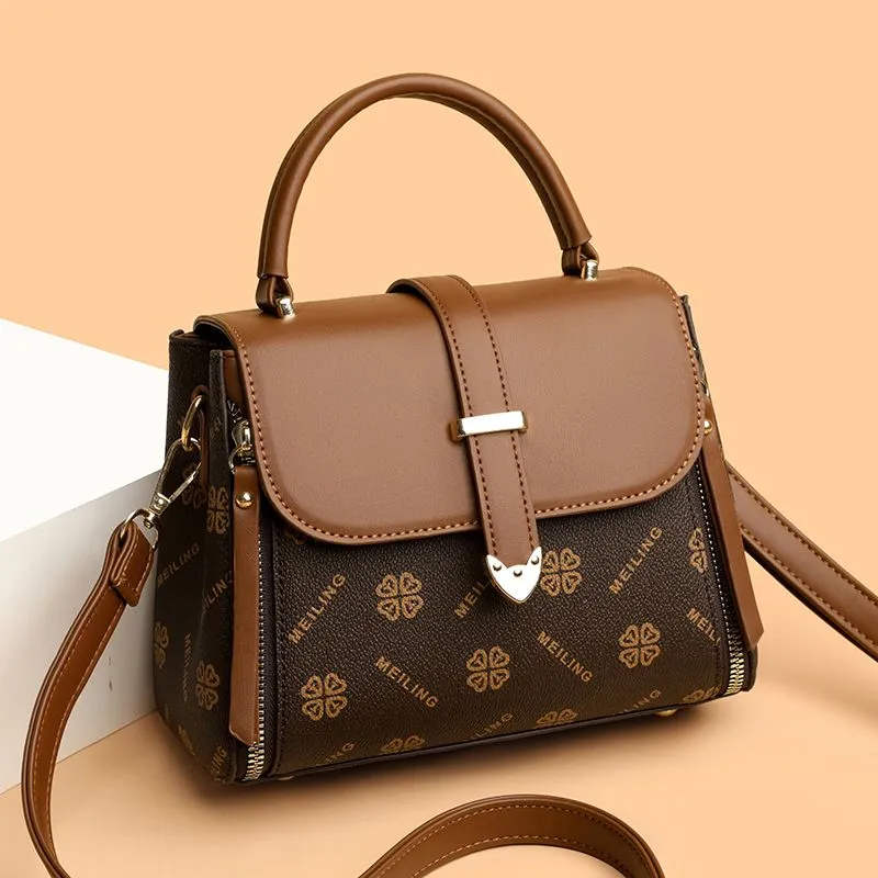 Small Crossbody Bag 2025 New Floral Print PU Tote Shoulder Bag for Women - 2