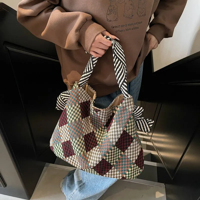 Canvas Tote Bag Women 2025 Fashion Magnetic Closure Casual Shoulder Bag - 4