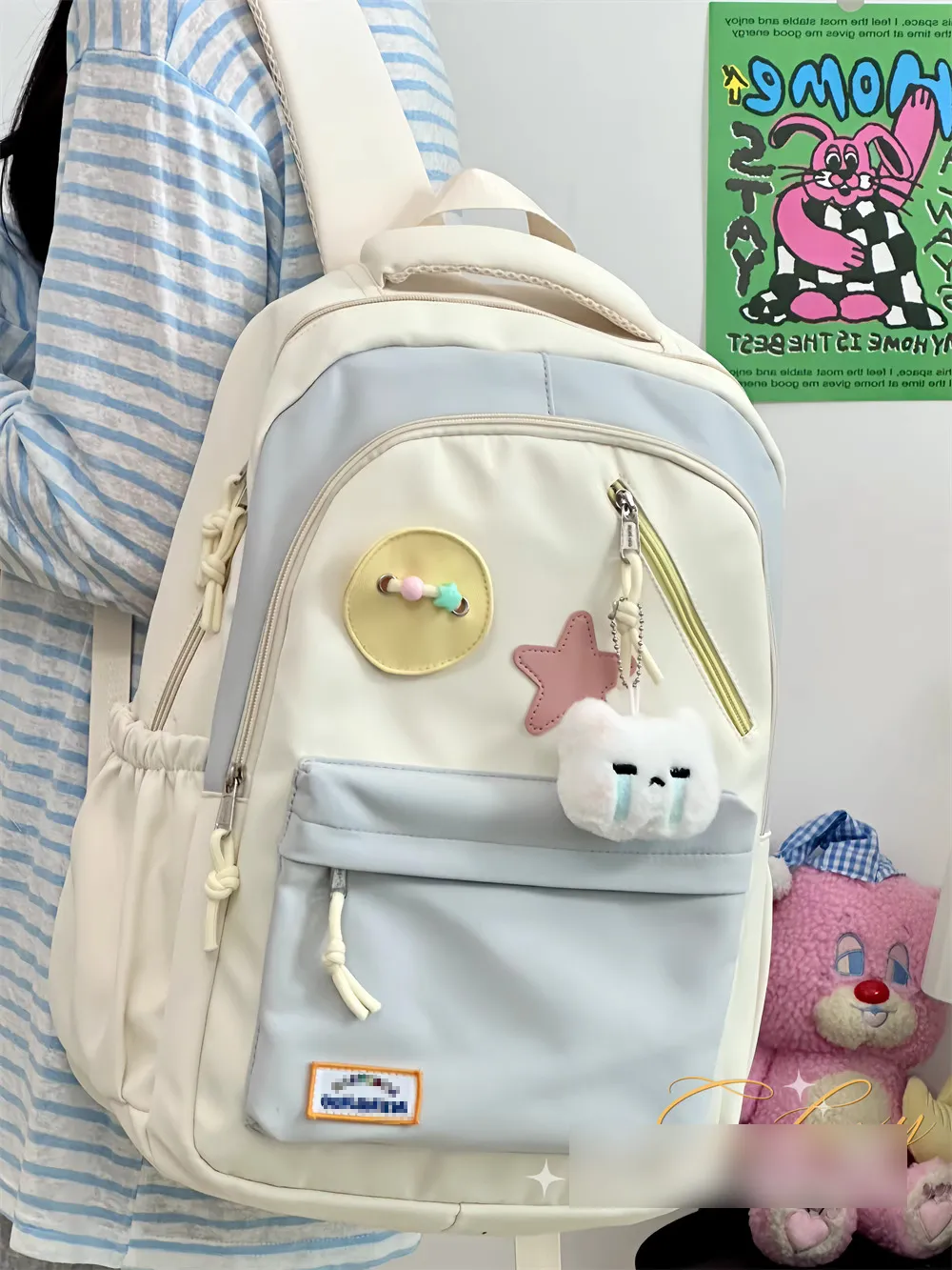 Cute Backpack for Girls, Large Capacity School Bag, Waterproof, Ins Style - 1
