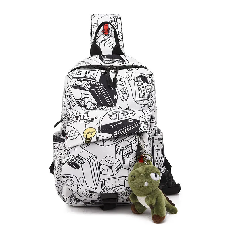 Chest Bag for Men Women Cycling Hiking Sports Canvas Sling Backpack - 1