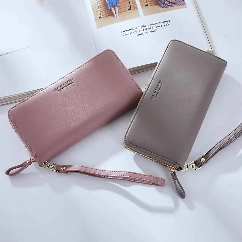 Long Wallets for Women 2025, Slim Zip Around Phone Purse, Minimalist Fashion - 1