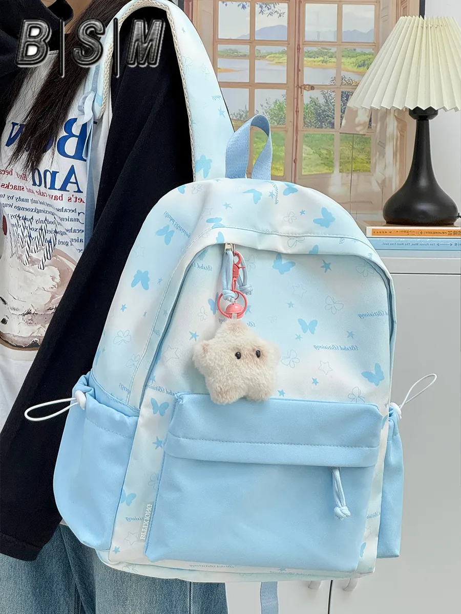 Cute Ombre Backpack for Girls, Large Capacity School Bag, Pastel Aesthetic - 3