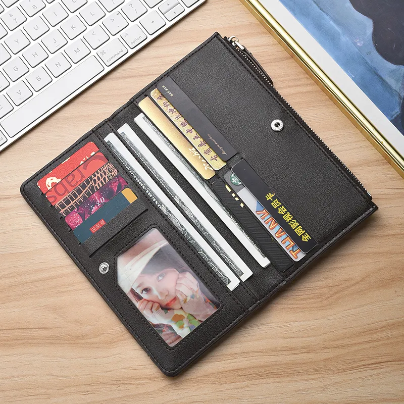 Men's Long Wallet Vintage Leather Multi-Card Holder Business Casual - 3