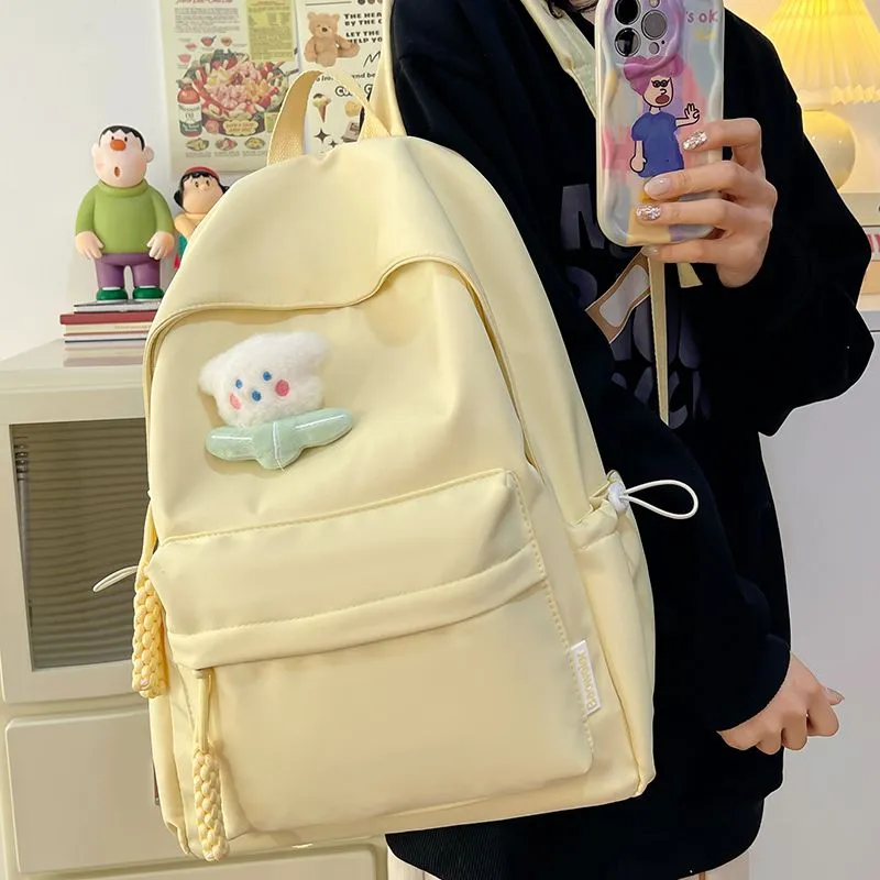 Stylish Nylon Backpack for Women, Minimalist College Rucksack - 1