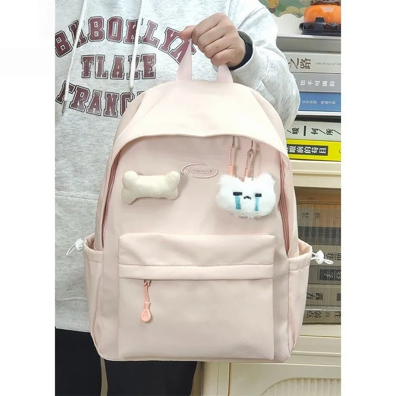 Solid Color Backpack for Women, School Backpack for College Students - 5
