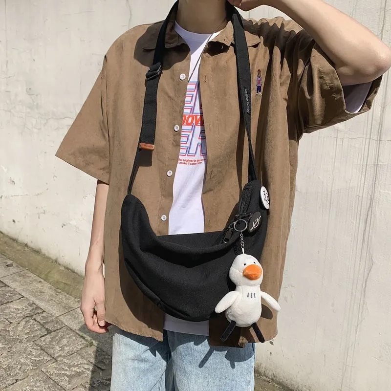 Men's Crossbody Bag Casual Minimalist Japanese Style Shoulder Bag - 5