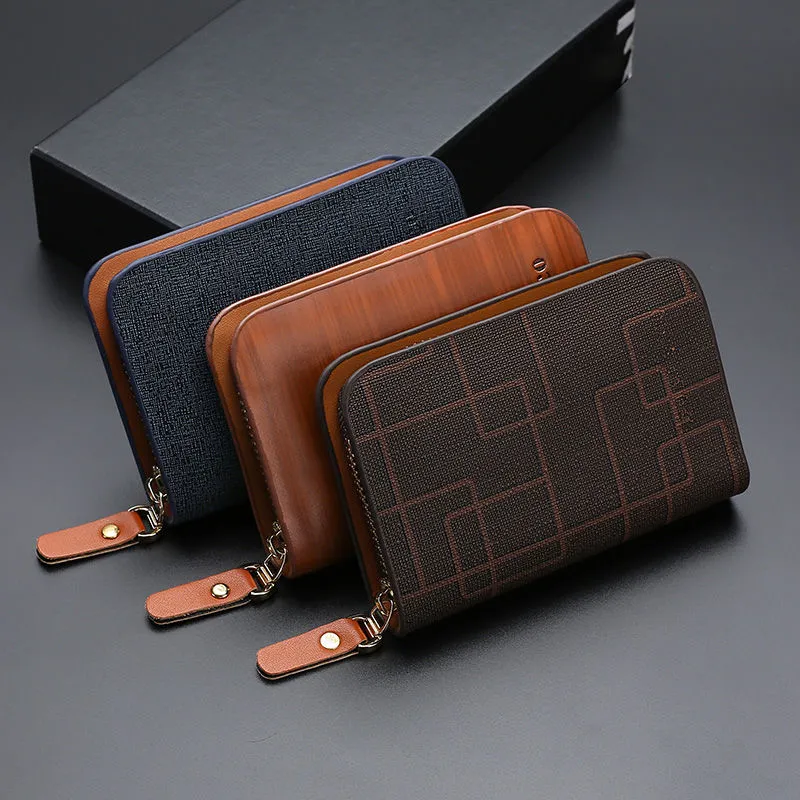 Leather Key Wallet Men's Multi-functional Business Mini Key Organizer - 1