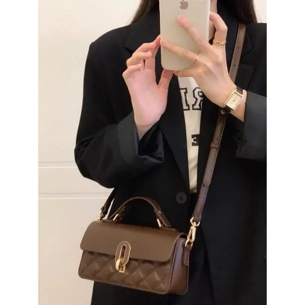 Chic Brown Shoulder Bag 2025, Small Chanel Style Chain Crossbody Purse - 2