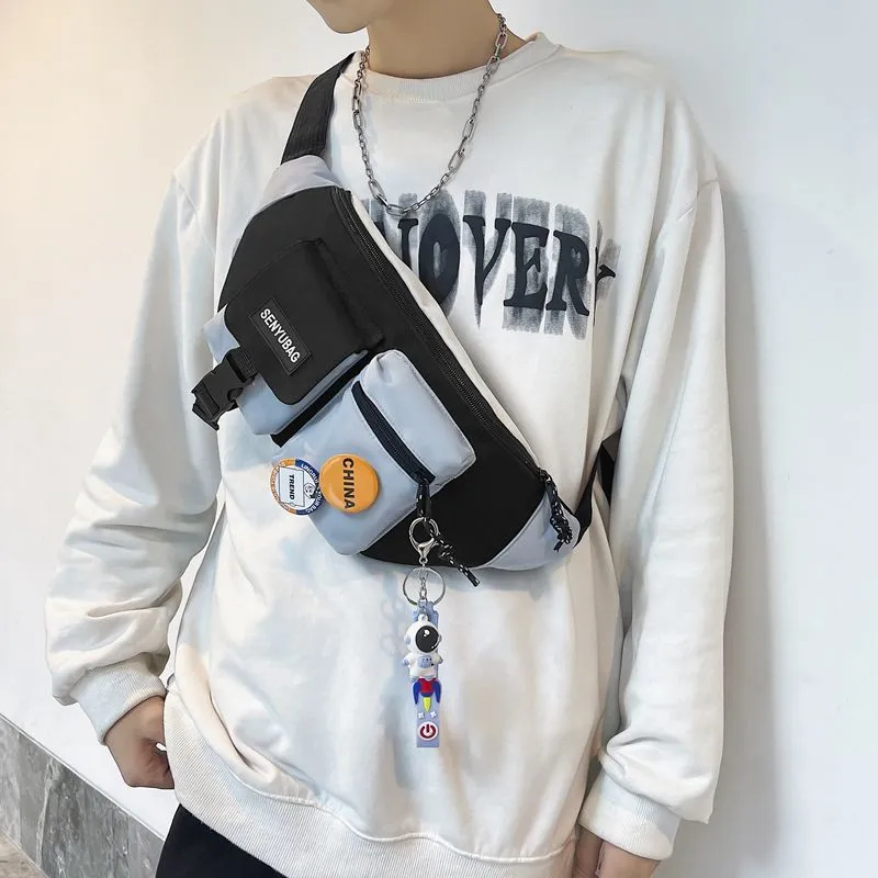 Men's Crossbody Bag Sling Pack Waist Fanny Pack for Men Black Green Blue Orange - 1