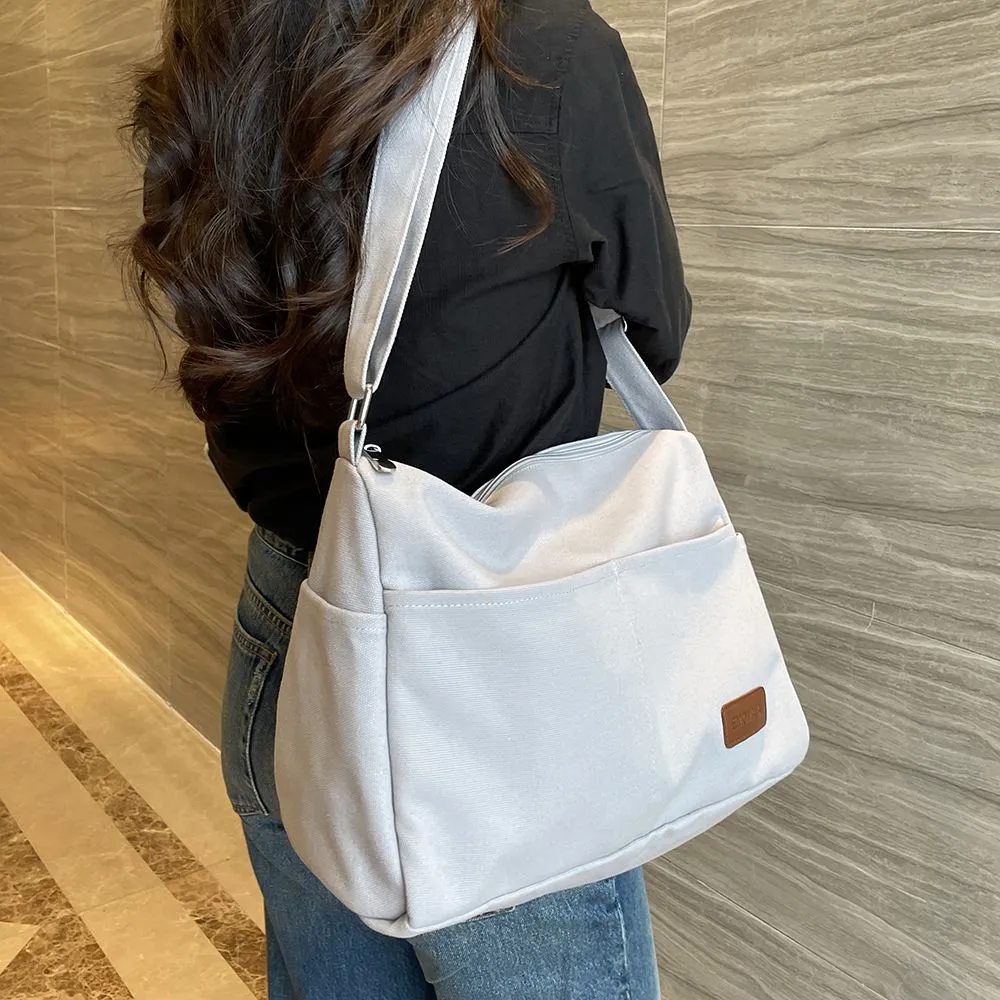 Canvas Messenger Bag Large Capacity Unisex Crossbody Bag for Commute & College - 3