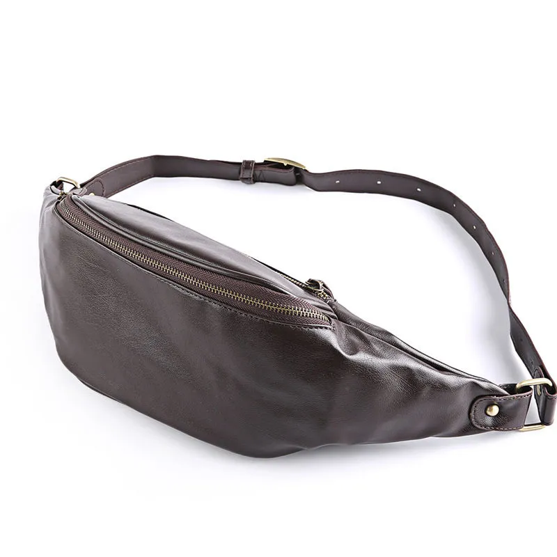 Retro Messenger Crossbody Bag for Men, Soft PU Leather Chest Pack - 4
