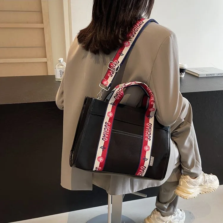 Large Canvas Tote Bag for Women, Durable Crossbody Shoulder Bag with Zipper - 2