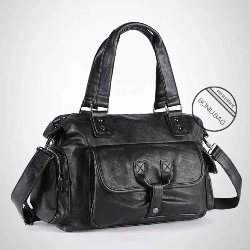 Men's Leather Shoulder Bag 2025 New Business Briefcase Laptop Bag - 5