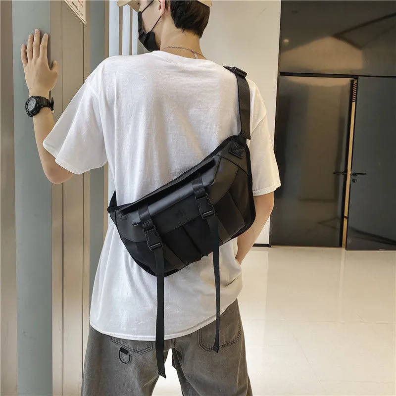 Men's Chest Bag Large Capacity Casual Crossbody Sling Bag Black - 3