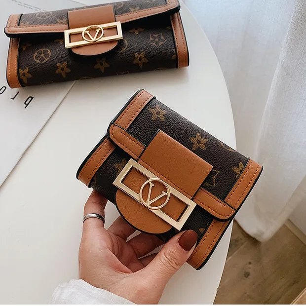 Women's Short Wallet 2022 Retro Tri-Fold Multi Card Holder Coin Purse - 4