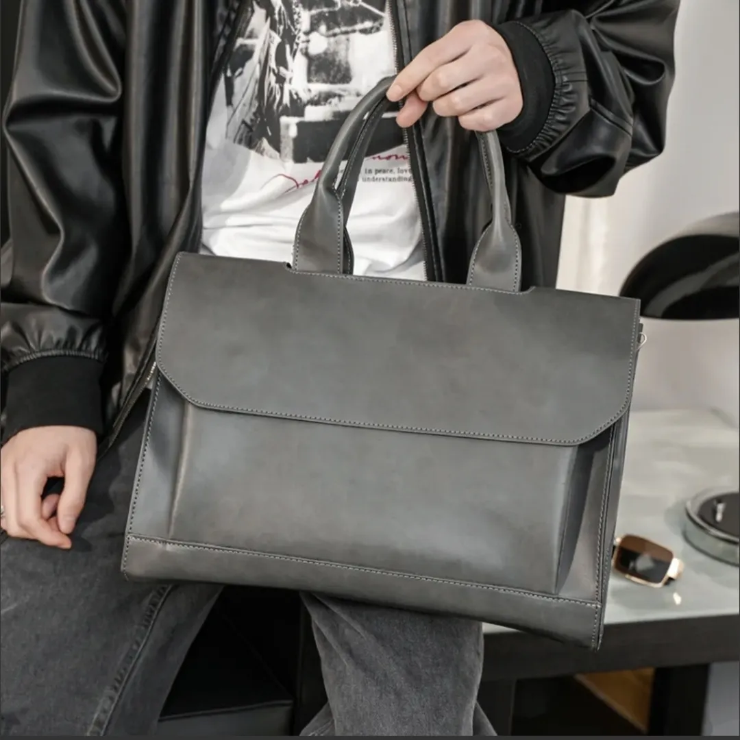 Men's Chest Bag Retro Square Crossbody Bag Large Capacity 16 Inch - 4