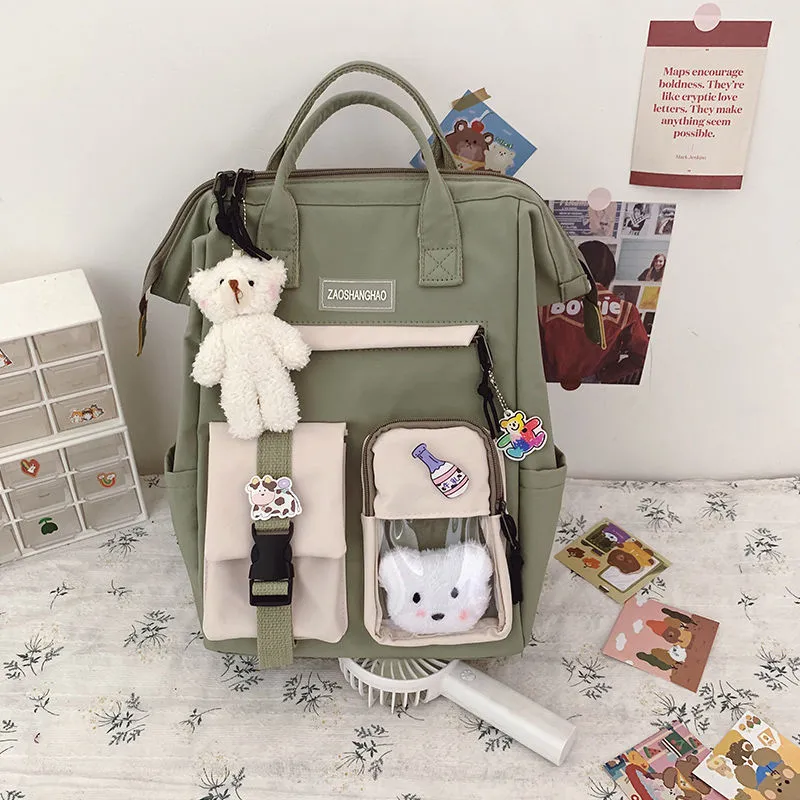 Cute Ins Style Backpack for Women, Large Capacity Lightweight School Bag - 1