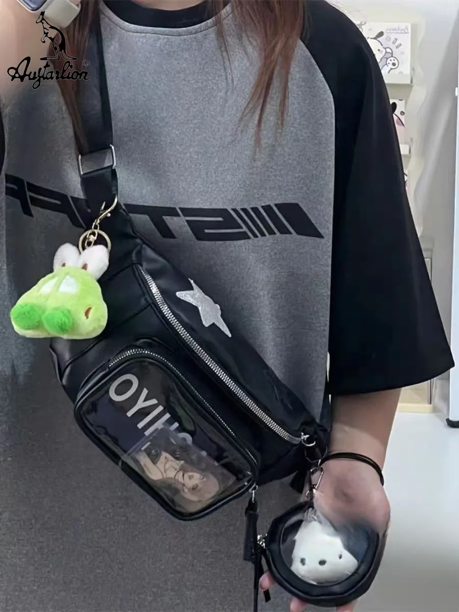 Japanese Style Ins Bag for Women, Cute Crossbody Bag with Badge Display - 4
