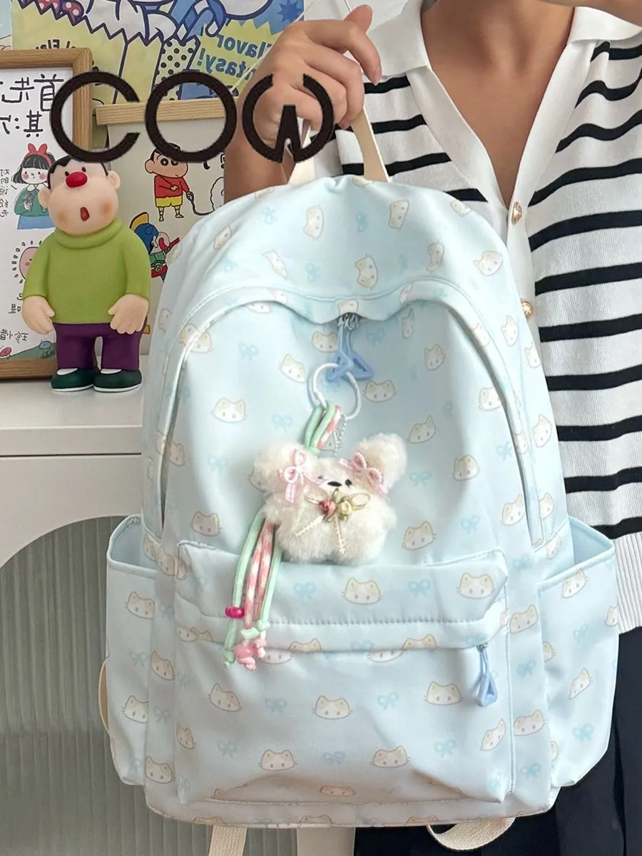 Cute Japanese Backpack for Girls, Lightweight Nylon School Bag with Print - 2