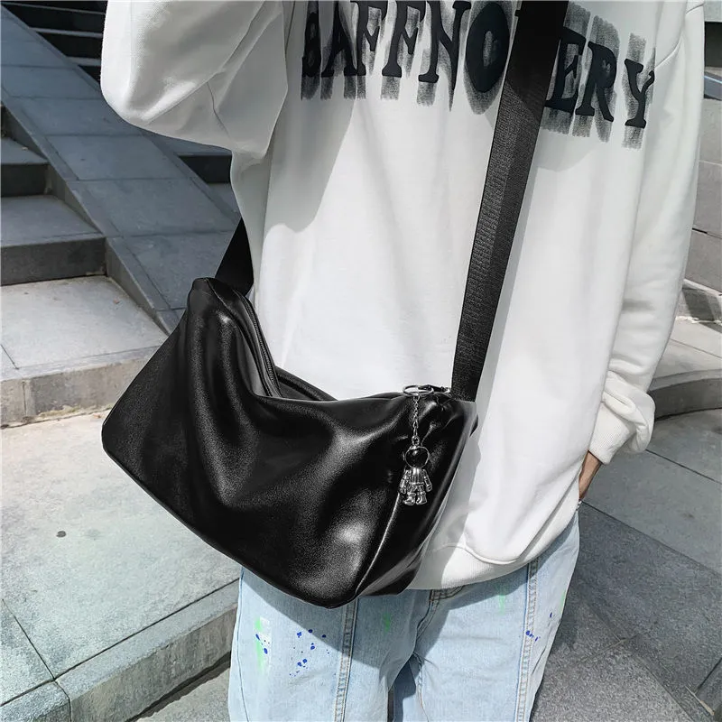 Men's Crossbody Bag PU Sling Bag Casual Daypack Ins Trendy - 2