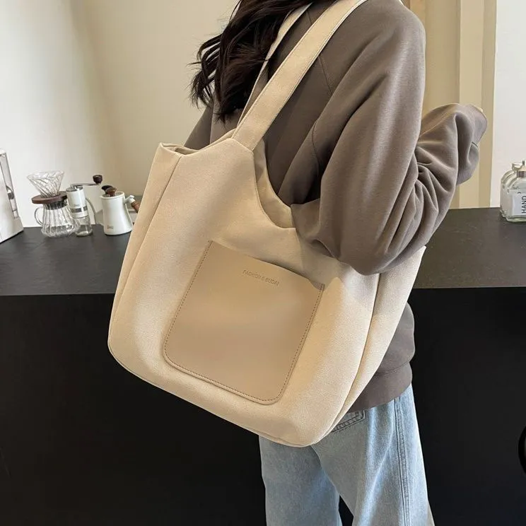 Canvas Tote Bag Women 2024 Summer Casual Shoulder Bag Large Capacity - 1