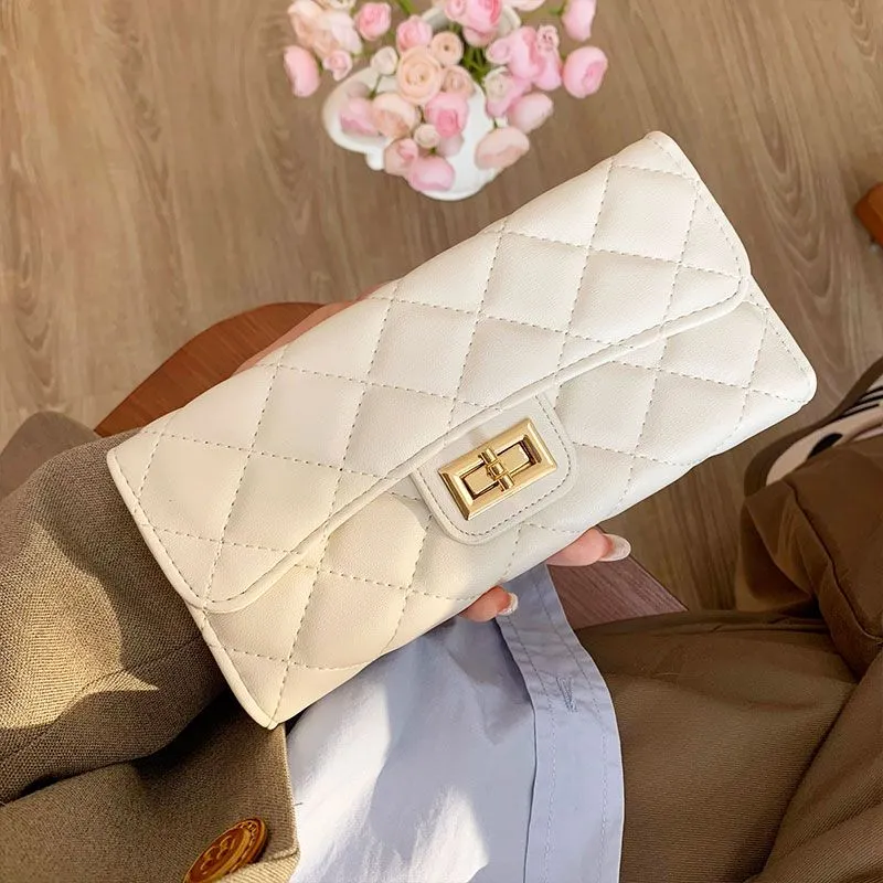 Quilted Zipper Wallet Large Capacity Multi Card Long Wallet For Women - 5