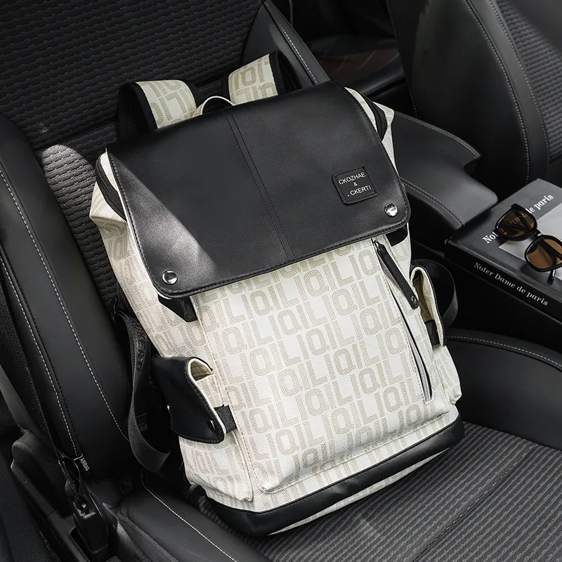2025 New Backpack Men's Fashion Letter Print Travel Bag - 1