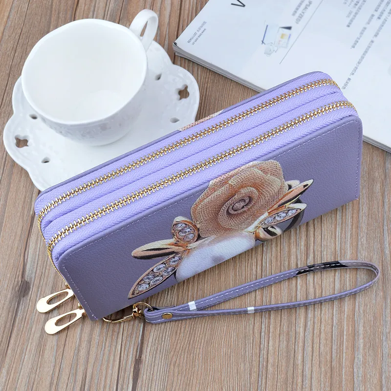 Long Zip Around Wallet for Women with Phone Pocket Large Capacity - 3