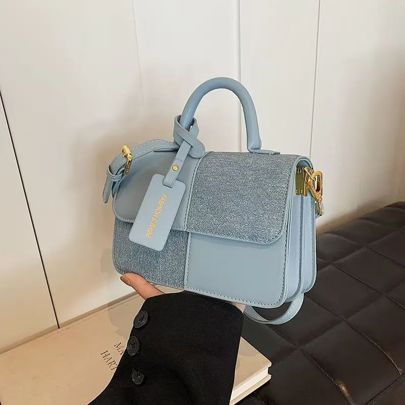 Retro Two-Tone Mini Bag 2025 Fashion Square Handbag Crossbody Purse - 1