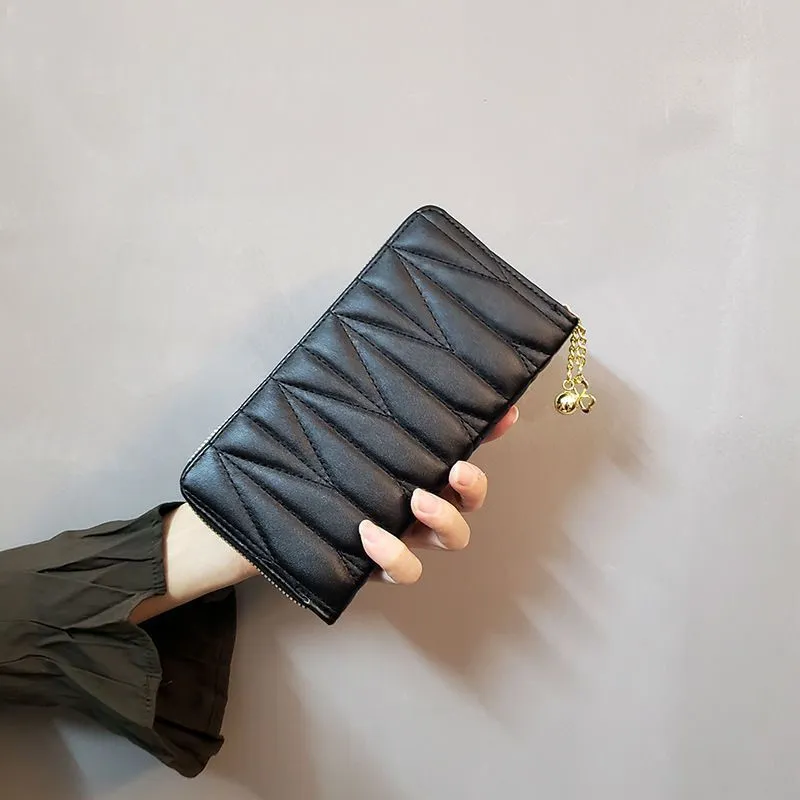 Quilted Women's Long Wallet 2025 New Fashion Zipper Cardholder Purse - 4