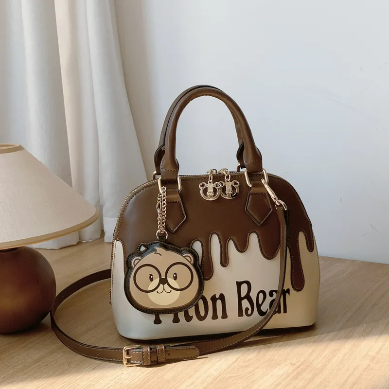 Cartoon Boston Bag 2024 New Cute Retro Shoulder Crossbody PU Tote - 5